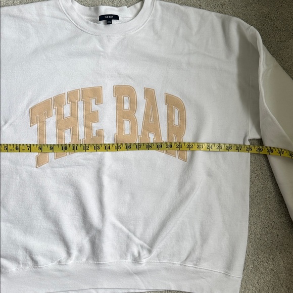 The Bar Varsity Sweatshirt White and Tan - Picture 6 of 7